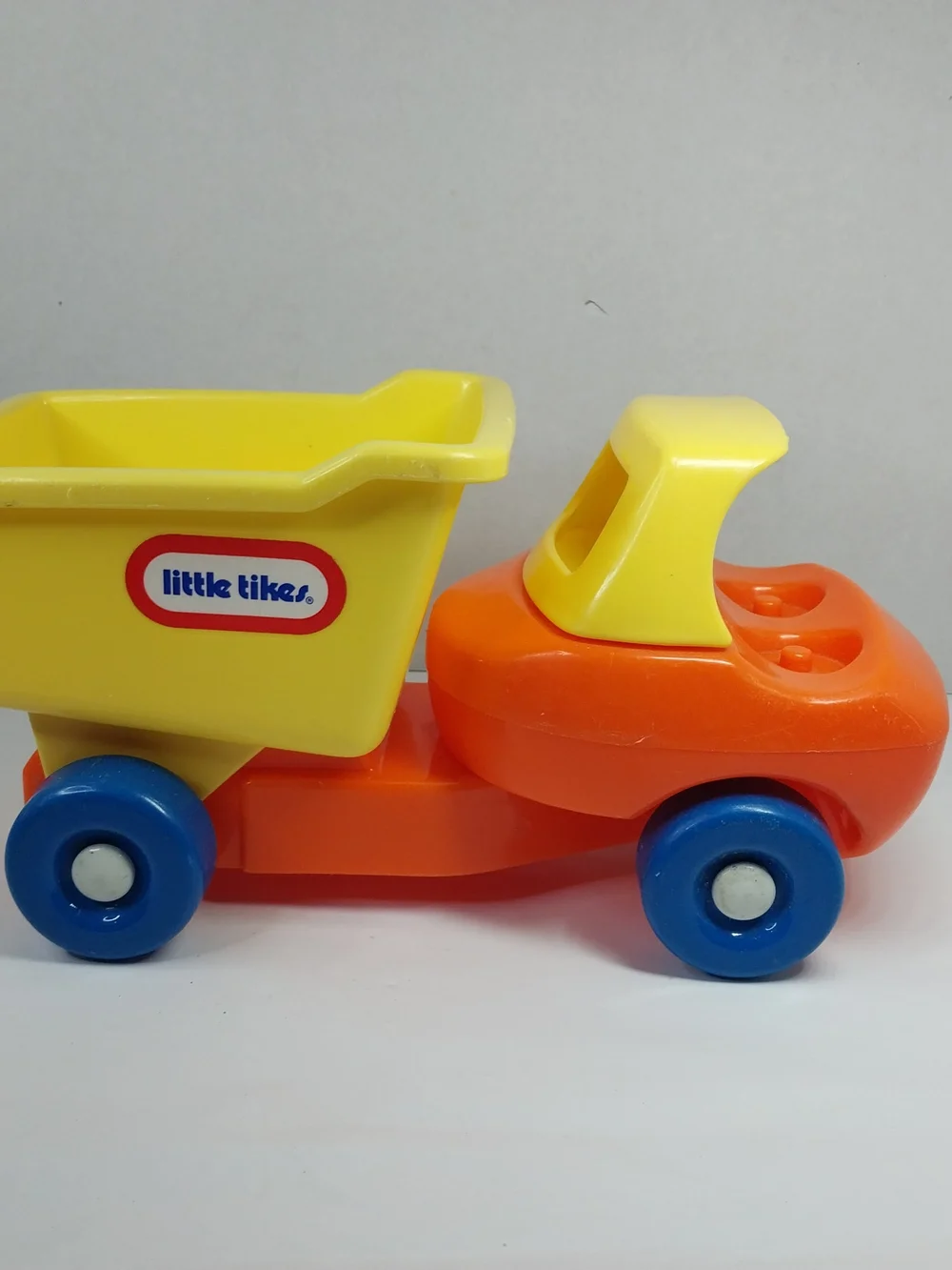 Vintage Retro 80s/90s Little Tikes Toddle Tots Dump Truck Only, Yellow/Orange